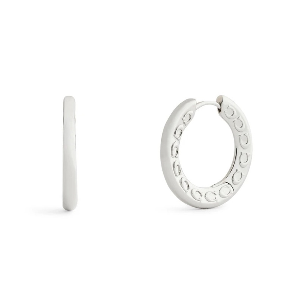 COACH Signature C Minimal Hoop Earrings